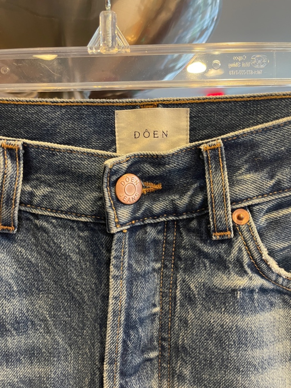 Dôen High Rise Straight Leg Jeans Size 27 Organic Cotton Made in USA - Picture 3 of 7